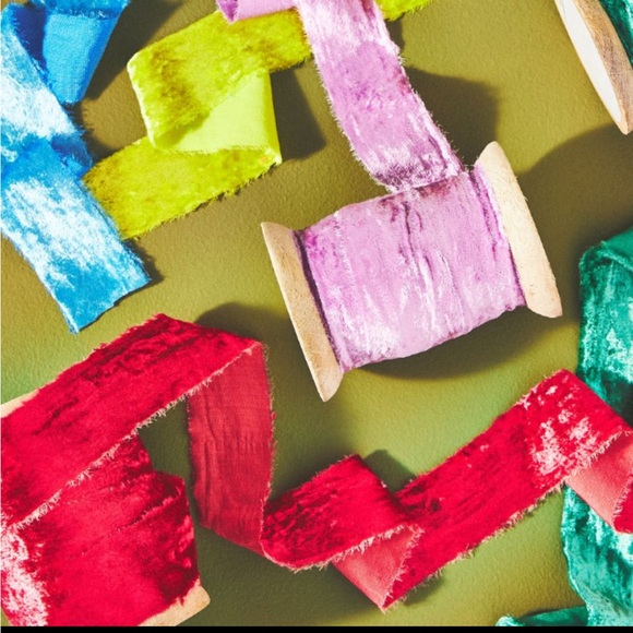 SPECIAL PRICING Anthropologie Velvet vintage fray ribbon Spool - Picture 3 of 15